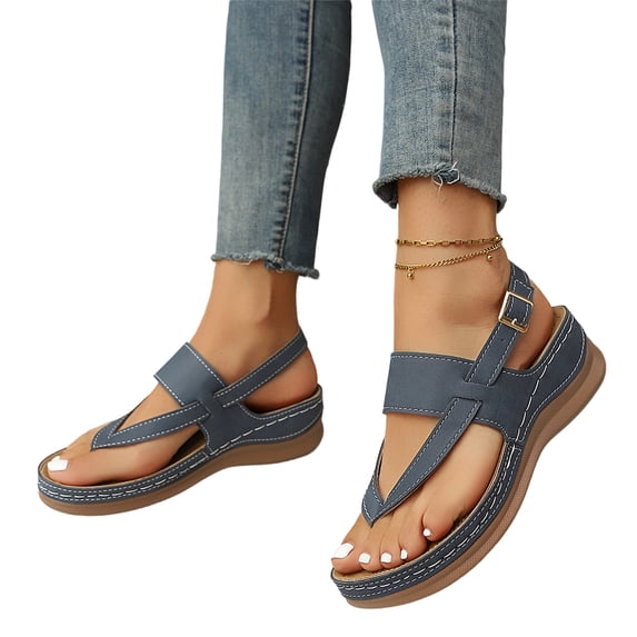 Willtoo Women's Wedge Sandals Adjustable Buckle Open Toe Slingback Shoes Summer Comfortable Walking Orthopedic Sandals