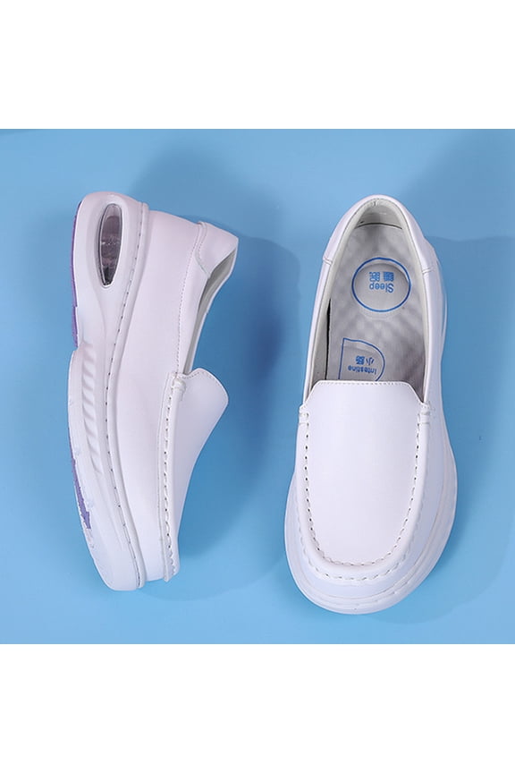 Women's White Air-Cushion Slip On Orthopedic Nurse Shoes Comfortable Nurses Anti Slip Nursing Shoes Walking Loafers