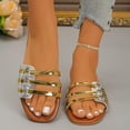 thumbnail image 1 of Willtoo Women's Wide Width Flat Slides Sandals Cut Out Dressy PU Leather Slip on Flats Trendy Summer Casual Shoes, 1 of 6