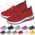 thumbnail image 1 of Willtoo Women's Woven Orthopedic Breathable Soft Shoes Go Walking Slip on Diabetic Foam Shoes Hands Free Slip in Sneakers Arch Support Red, 1 of 6