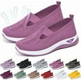 thumbnail image 1 of Willtoo Women's Woven Orthopedic Breathable Soft Shoes, Memory Foam Go Walk Slip on Shoes, Hands Free Slip in Sneakers Arch Support Purple, 1 of 6