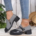 thumbnail image 1 of Willtoo Women's chunky PU Faux Leather Shoes with Bow Slip On Casual Daily Wear Loafers Rubber Sole Cute Casual Dress Footwear, 1 of 5