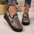 thumbnail image 1 of Willtoo Womens Boho Slip On Platform Loafer Round Toe Breathable Canvas Lightweight Daily Footwear Slip Resistant Low Wedge Casual Footwear, 1 of 5