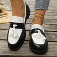 thumbnail image 1 of Willtoo Womens Classic Faux Leather Platform Tassel Loafers Slip On Round Toe Dress Shoes Comfort Lightweight Non Slip Thick Lug Sole for Business Work Wedding Party Daily Casual, 1 of 6