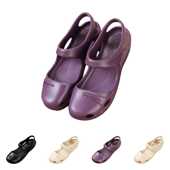 Willtoo Womens Closed Toe Hollow Sandals Lightweight Slingback Slip On Slippers Non-Slip Breathable Casual Garden Walking Shoes for Beach Shower Daily Wear