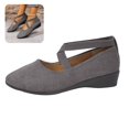 thumbnail image 1 of Willtoo Womens Crisscross Elastic Strap Wedge Flats Comfort Slip‑On Mary Jane Shoes Soft Lightweight Non‑Slip Round Toe Casual Walking Shoes, 1 of 6