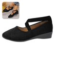 thumbnail image 1 of Willtoo Womens Crisscross Elastic Strap Wedge Flats Comfort Slip‑On Mary Jane Shoes Soft Lightweight Non‑Slip Round Toe Casual Walking Shoes, 1 of 6