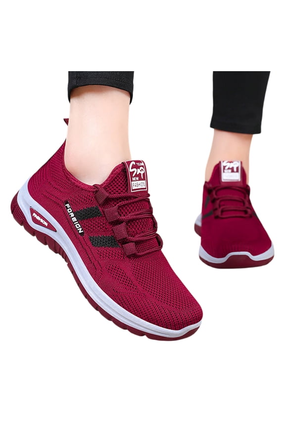 Womens Cushioned Trainers Running Shoes Ladies Breathable Mesh Walking Sneaker Lightweight Gym Trainers Sports Tennis Jogging Shoes