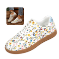 thumbnail image 1 of Willtoo Womens Floral Print Sneakers Casual Lace‑Up Retro Trainer Shoes Lightweight Fashion Flats for Daily Outings, 1 of 6