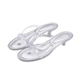 thumbnail image 1 of Willtoo Womens Jelly Clear Low Heeled Thong Sandals Comfort Slip On Square Toe Transparent Kitten Heel Flip Flops, 1 of 6
