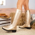 thumbnail image 1 of Willtoo Womens Knee High Boots, Round Toe Low Block Heel Tall Boots, Side Zipper Non Slip Casual Walking Shoes Smooth Upper Fashion Fall Winter Boots, 1 of 6
