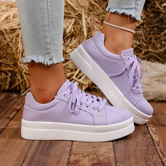 Willtoo Womens Lace Up Platform Sneakers Comfortable Casual Non Slip Fashion Sneaker Slip On Walking Shoes for Daily Wear