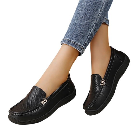 Willtoo Womens Loafers Casual Platform Slip-On Flats Comfortable Wide Toe Non Slip Walking Shoes for Daily Commute
