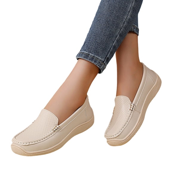 Willtoo Womens Loafers Casual Platform Slip-On Flats Comfortable Wide Toe Non Slip Walking Shoes for Daily Commute
