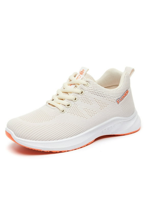 Womens Orthopedic Bowling Shoes Comfortable Universal Slide Soles Light-Weight Mesh Athletic Slip on Sneakers Orange 6.5 Wide