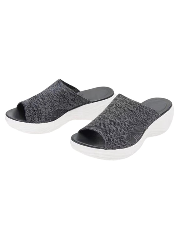 Womens Orthopedic Platform Slides Sandals with Arch Support Ladies Comfortable Walking Open Toe Slip On for Summer