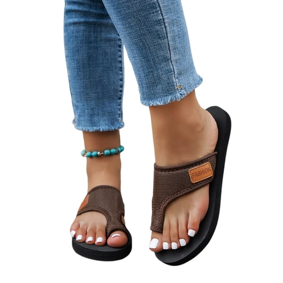 Willtoo Womens Orthopedic Sandals Slip on Non Slip Arch Support Summer Flat Sandals Wide Walking Shoes 2026 Comfortable Foam Shoes