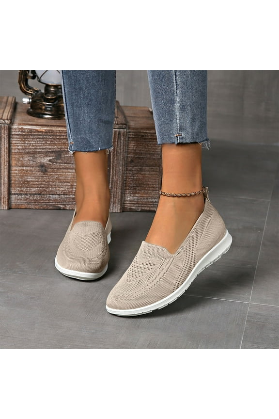 Womens Orthopedic Shoes Slip on Walking Shoes Nurse Shoes Embroidered Arch Support Wide Width Work Sneakers Beige 6.5 Wide