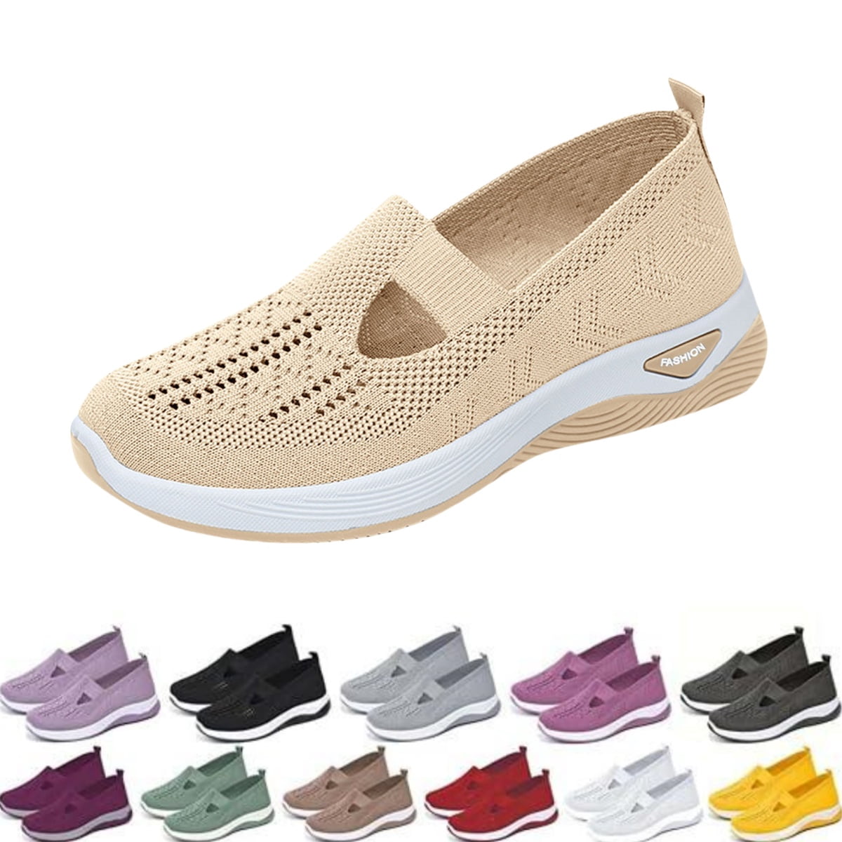 Orthopedic Slip-On Mules | Beige | Comfort shoes