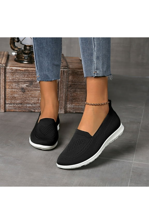 Womens Orthopedic Shoes Slip on Walking Shoes Nurse Shoes Embroidered Arch Support Wide Width Work Sneakers Black 6.5 Wide