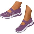 thumbnail image 1 of Willtoo Womens Orthopedic Shoes Slip on Walking Shoes Nurse Shoes Embroidered Arch Support Wide Width Work Sneakers Purple 6.5 Wide, 1 of 7