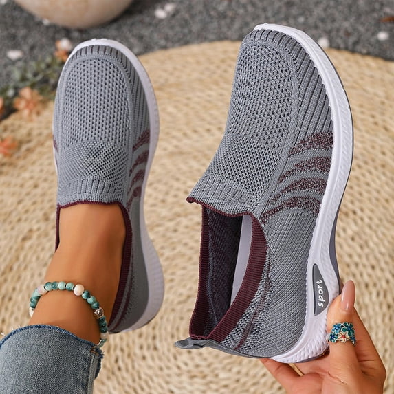 Willtoo Womens Orthopedic Shoes Tennis Shoes Wide Non Slip Slip on Business Casual Shoes Knitted Mesh Stretch Comfort 2026 Orthopedic Shoes