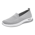 thumbnail image 1 of Willtoo Womens Orthopedic Walking Shoes with Arch Support - Slip On Tennis & Nurse Sneakers, Wide Width Non-Slip Server Shoes, Holiday Gift for Her (Valentine’s/Birthday) Gray 8.5 Wide, 1 of 6