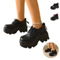 thumbnail image 1 of Willtoo Womens Platform Lace‑Up Walking Shoes Chunky Lug Sole Wedge Heel Casual Footwear Fashion Thick Sole Height‑Increasing Low‑Top Dress Shoes, 1 of 6