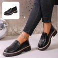 thumbnail image 1 of Willtoo Womens Platform Loafers Round Toe Slip On Casual Dress Shoes Fashion Chunky Lug Sole Walking Shoes for Daily Wear, 1 of 6