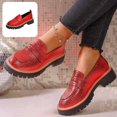 thumbnail image 1 of Willtoo Womens Platform Loafers Round Toe Slip On Casual Dress Shoes Fashion Chunky Lug Sole Walking Shoes for Daily Wear, 1 of 6