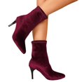 thumbnail image 1 of Willtoo Womens Pointed Toe Stiletto Ankle Boots Stretch Slim Fit Back Zipper Dress Booties Elegant Party Heeled Short Boots, 1 of 6