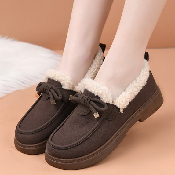 Willtoo Womens Slip On Snow Boots Thick Warm Fleece Lined Casual Winter Shoes
