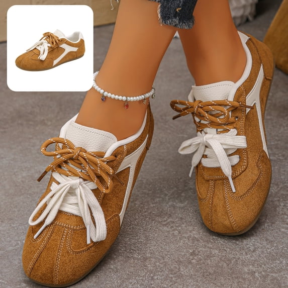 Willtoo Womens Sneakers Casual Dual Lace‑Up Low‑Top Flat Trainers Lightweight Non‑Slip Fashion Walking Shoes for Daily Wear