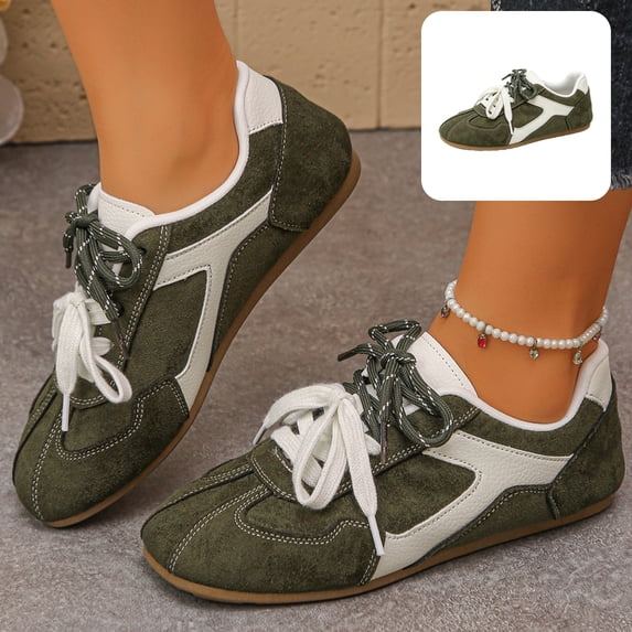 Willtoo Womens Sneakers Casual Dual Lace‑Up Low‑Top Flat Trainers Lightweight Non‑Slip Fashion Walking Shoes for Daily Wear