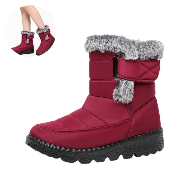 Willtoo Womens Thick Sole Lightweight Snow Boots Winter Anti-Slip Ankle Booties Waterproof Slip on Warm Faux Fur Lined Sneaker