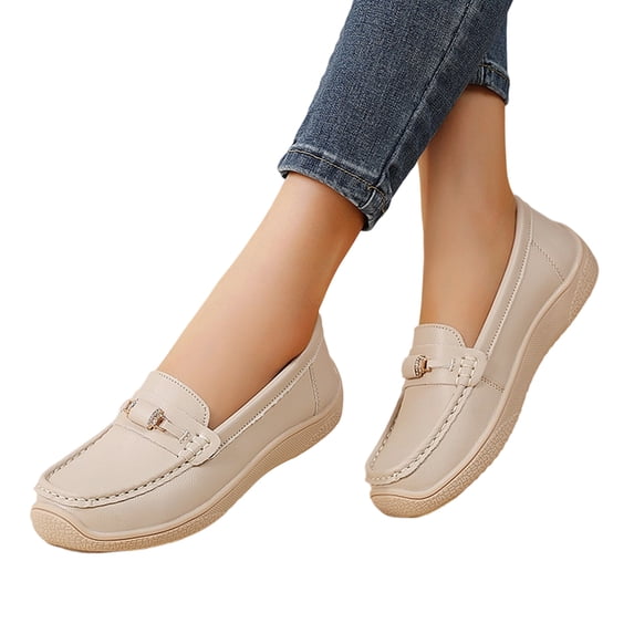 Willtoo Womens Wide Toe Loafers Slip-On Platform Casual Walking Shoes Non-Slip Comfort Flats for Driving Daily Commute