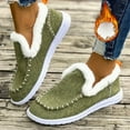 thumbnail image 1 of Willtoo Womens Winter Flat Fluffy Snow Boots,Warm Faux Fur Lining Anti-Slip Slip on Loafer Casual Outdoor Plush Short Booties Green, 1 of 5
