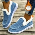 thumbnail image 1 of Willtoo Womens Winter Flat Fluffy Snow Boots,Warm Faux Fur Lining Anti-Slip Slip on Loafer Casual Outdoor Plush Short Booties Sky Blue, 1 of 5