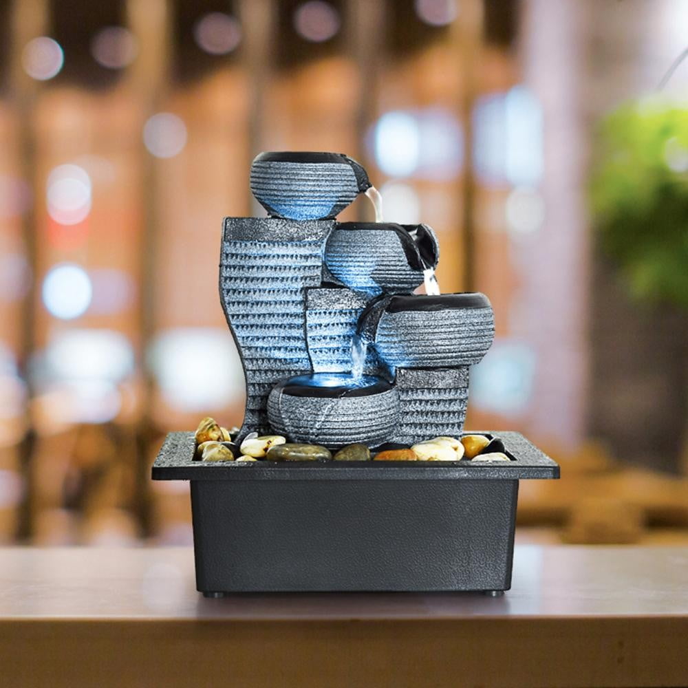 Willwolf 4Tier Modern Lucky Feng Shui Indoor Water Fountain for Living