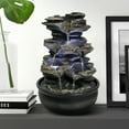 thumbnail image 1 of Willwolf Indoor Tabletop 5-Tier Fountain Waterfall Fountains Stacked Rocks Water Feature Relaxation Desktop Fountain for Home,Office Best Home Gifts for Friends or Family, 1 of 14