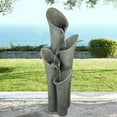 thumbnail image 1 of Willwolf Water Fountain Outdoor with LED Lights, Resin Waterfall Fountain for Patio Garden Yard Lawn, 1 of 10