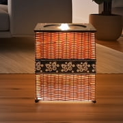 Willwolfer Outdoor&Indoor Water Fountain Garden Patio Home Decor Woven Square Lamp Ornament
