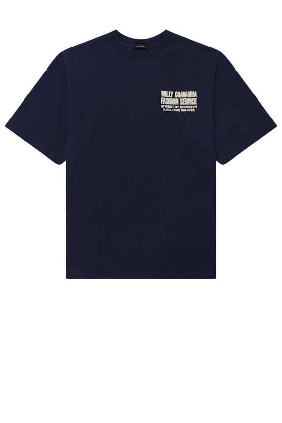 Navy Cotton T-Shirt With Logo Print (Men's)