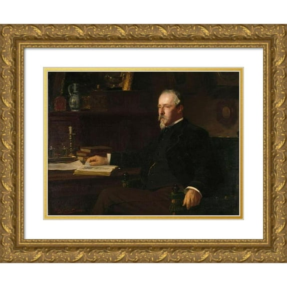 Willy Martens 14x11 Gold Ornate Wood Frame and Double Matted Museum Art Print Titled - Daniel Franken Dzn (1838-98). Banker and Art Collector (1888)
