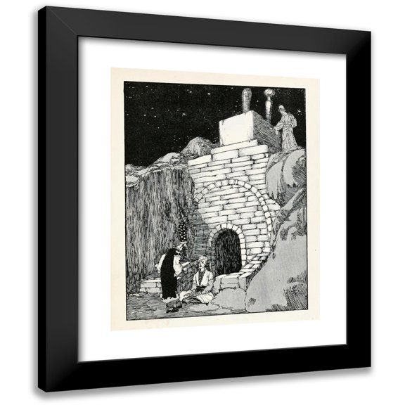 Willy Pogany 15x18 Black Modern Framed Museum Art Print Titled - Forty-Four Turkish Fairy Tales Pl 39 (1913)