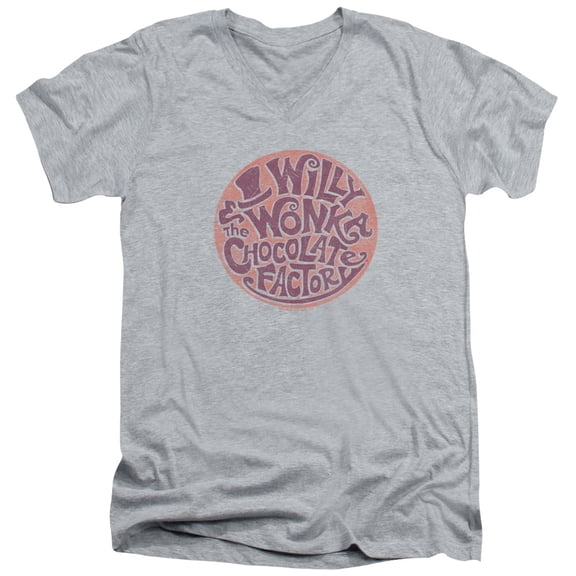 Willy Wonka And The Chocolate Factory - Circle Logo - Slim Fit V Neck Shirt - Medium