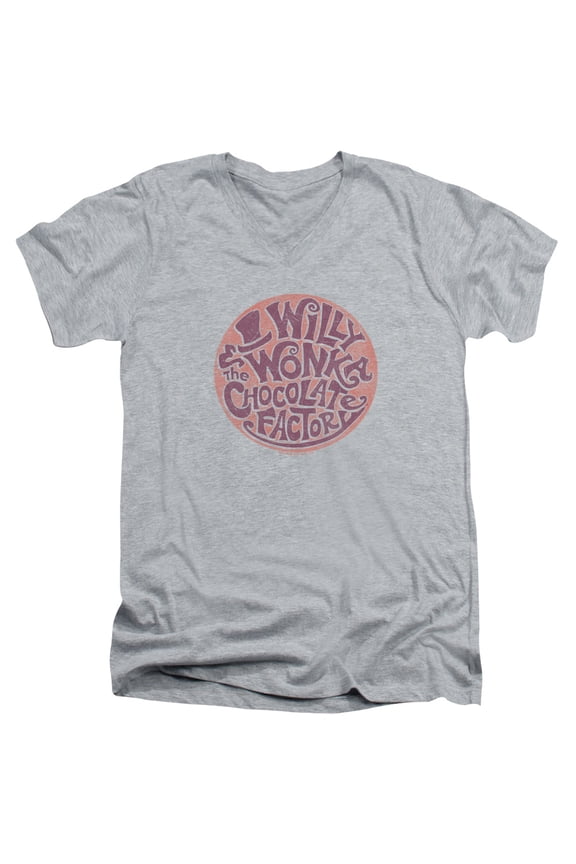 Willy Wonka And The Chocolate Factory - Circle Logo - Slim Fit V Neck Shirt - Medium
