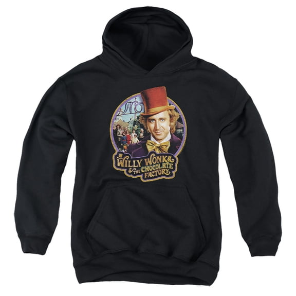 Willy Wonka And The Chocolate Factory Contestants Kids Pull-Over Hoodie (Small) for Youth Boys and Girls, Black