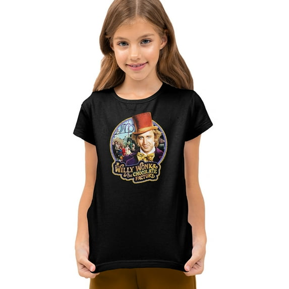 Willy Wonka And The Chocolate Factory Contestants Kids T Shirt (Medium) for Youth Toddler Boys and Girls, Black