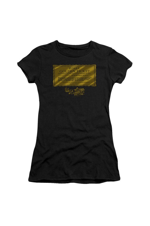 Willy Wonka And The Chocolate Factory - Golden Ticket - Juniors Teen Girls Cap Sleeve Shirt - Large